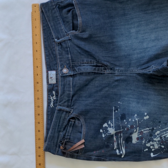 DC Jeans paint splatter dark blue, light fade in seat and front size 18 - Picture 2 of 8